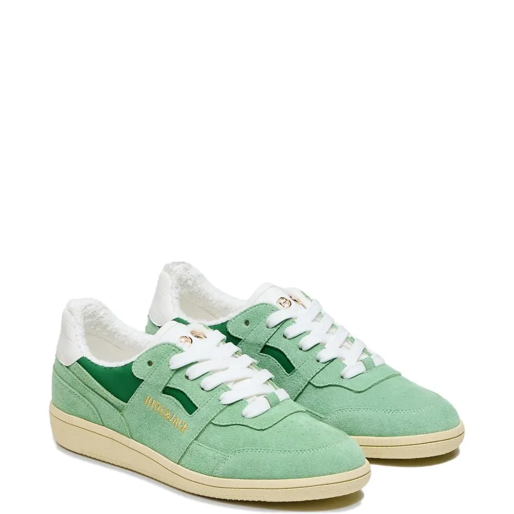 Кроссовки с лохматыми замшевыми вставками