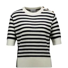 Полосатый свитер с короткими рукавами Полосатый свитер с короткими рукавами