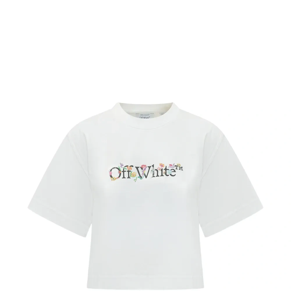 Укороченная футболка с изображением светящегося цветка