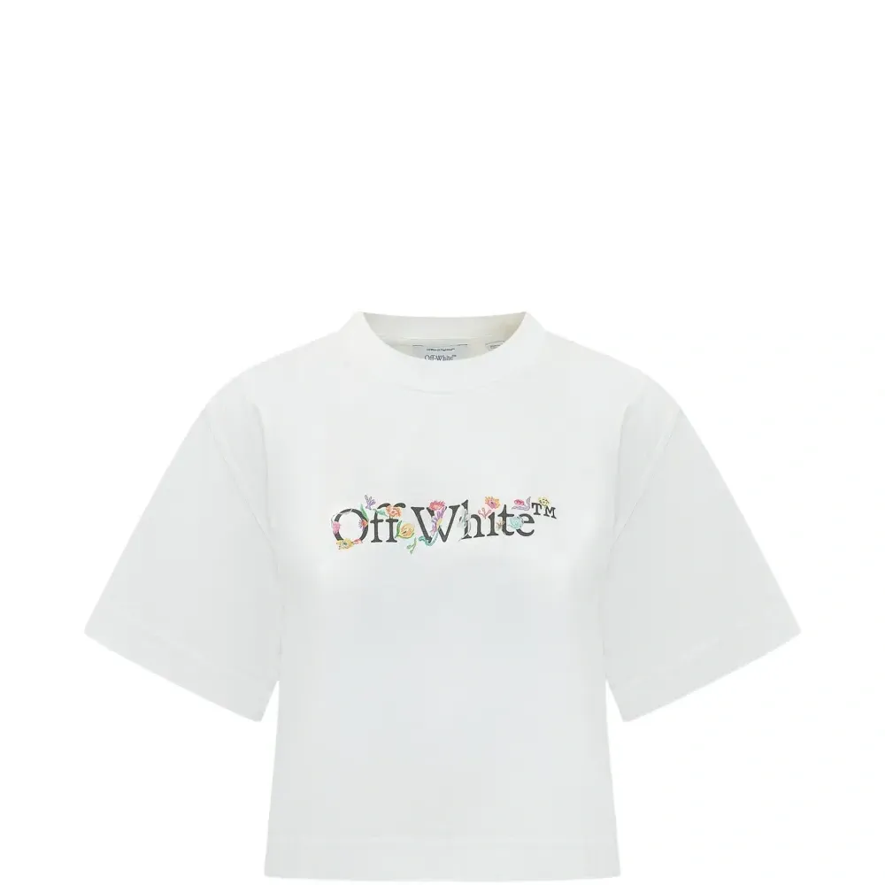 Укороченная футболка с изображением светящегося цветка