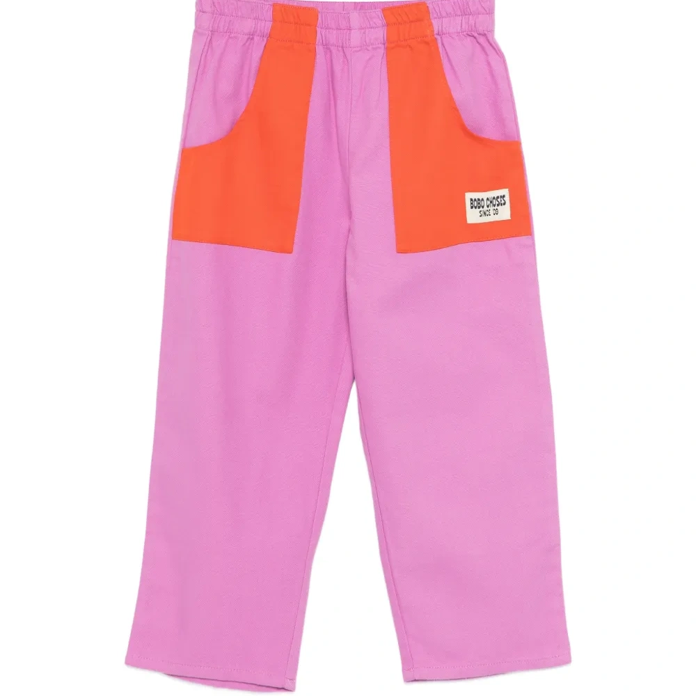 Брюки с карманами и цветными блоками