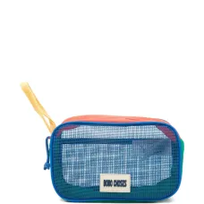 Клатч с цветными блоками и сетчатыми вставками