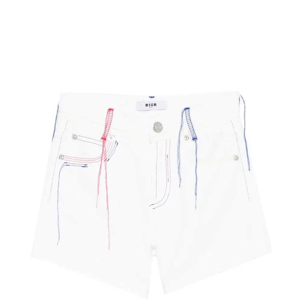 Шорты с вышивкой и необработанным краем