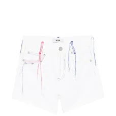 Шорты с вышивкой и необработанным краем Шорты с вышивкой и необработанным краем