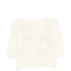 Кардиган с цветочным декором цвета чая