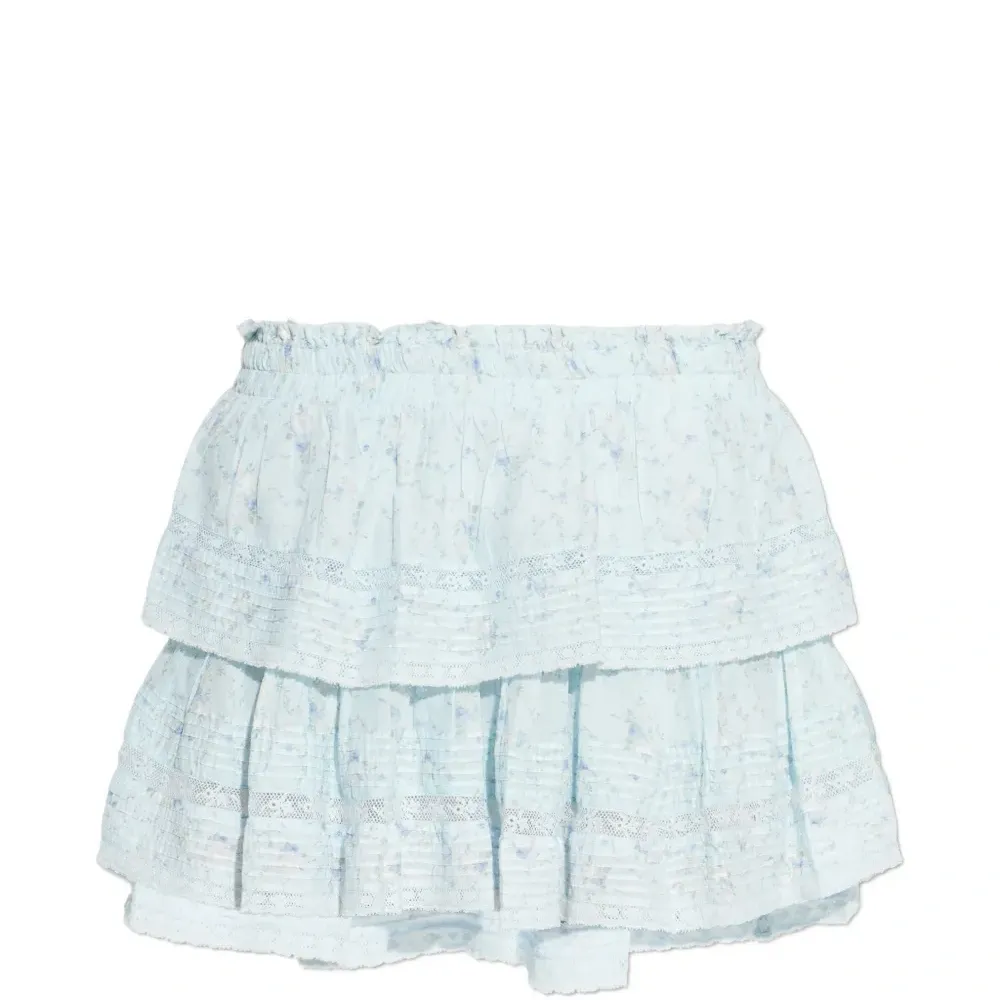 Мини-юбка с рюшами и цветочным принтом