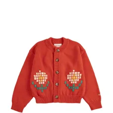 Кардиган с интарсией "Пиксельная ромашка"