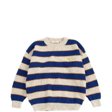 Свитер с полосатой вышивкой