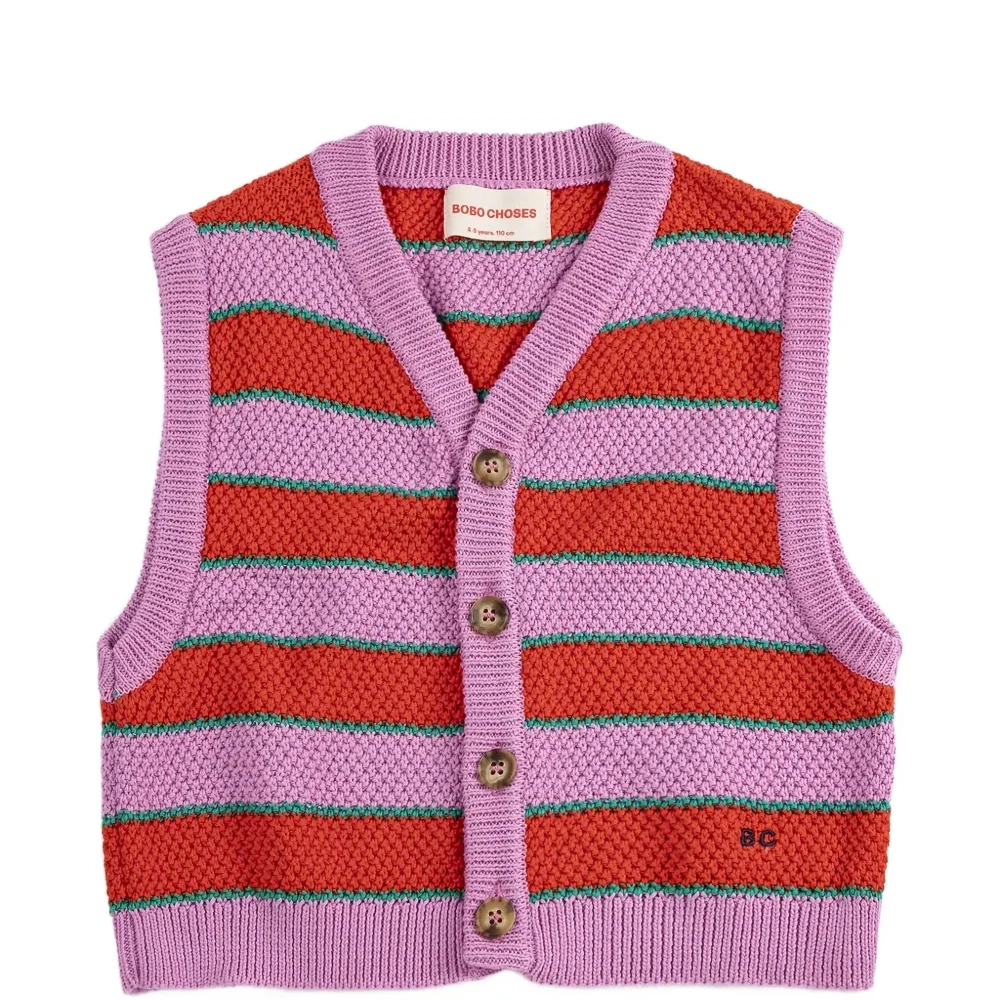 Жилет на пуговицах в полоску