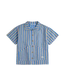 Рубашка в полоску с накладным карманом и пуговицами