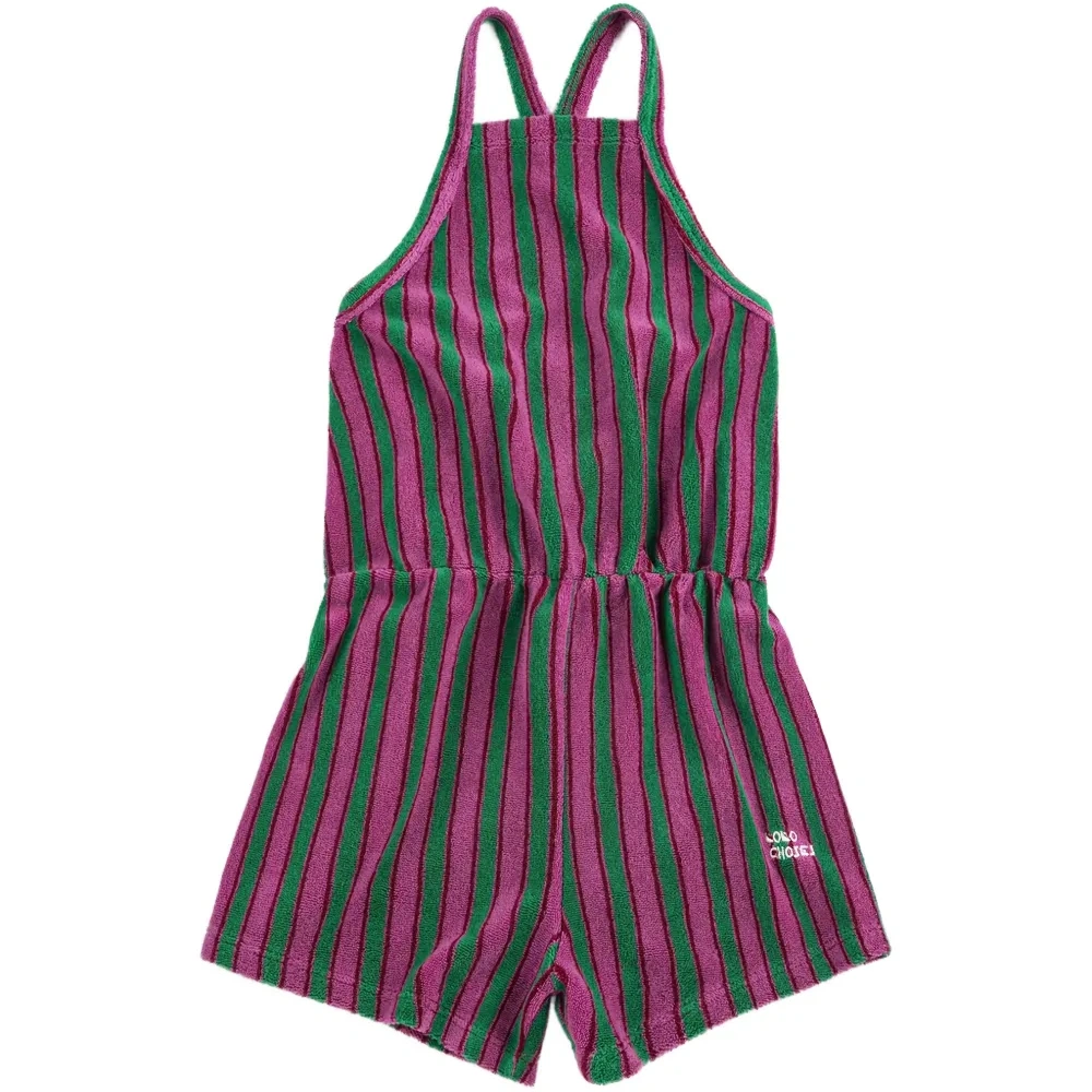 Комбинезон из полосатого махрового материала