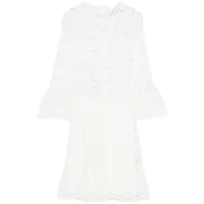 Миди-платье с кружевной оборкой