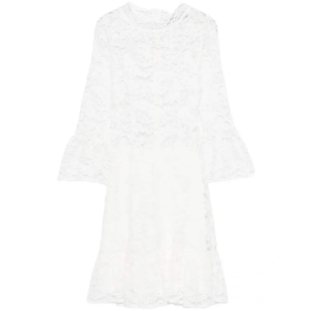 Миди-платье с кружевной оборкой