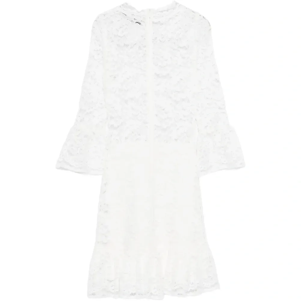 Миди-платье с кружевной оборкой