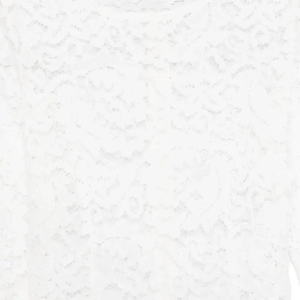 Миди-платье с кружевной оборкой