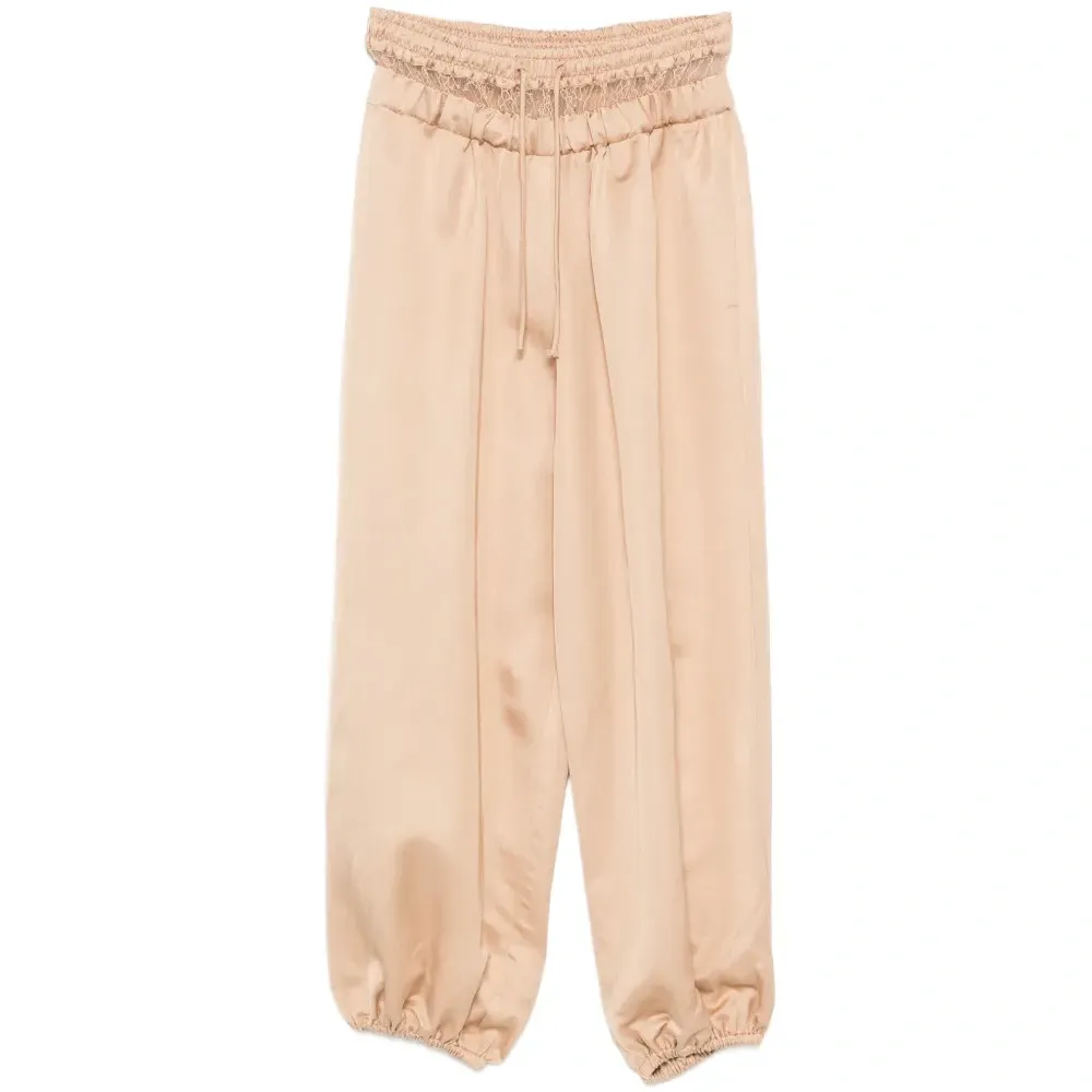 Брюки с кружевной отделкой