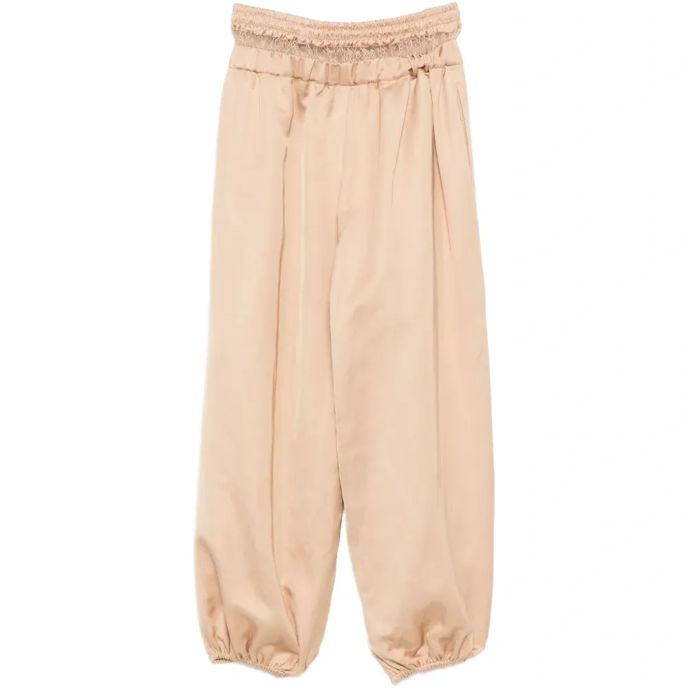 Брюки с кружевной отделкой