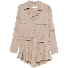 Платье с ремнём и клетчатым узором Платье с ремнём и клетчатым узором