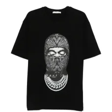 Футболка с маской и узором "пейсли" на груди