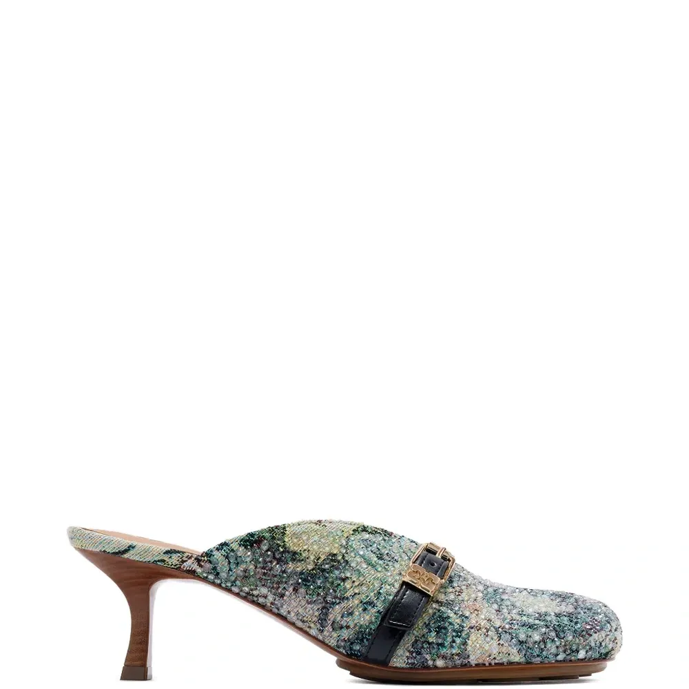 Мюли на каблуке с гобеленовым узором Sue