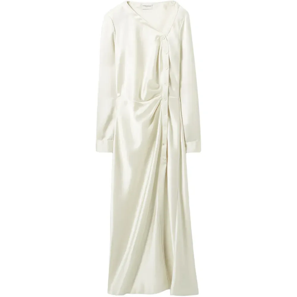 Платье с пуговицами и сборкой