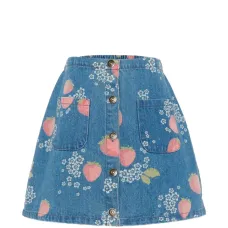 Юбка с карманами и принтом в виде клубники Юбка с карманами и принтом в виде клубники