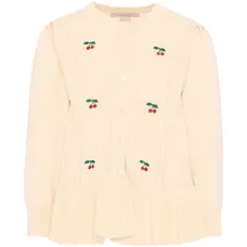 Вишневый кардиган вязаный косами