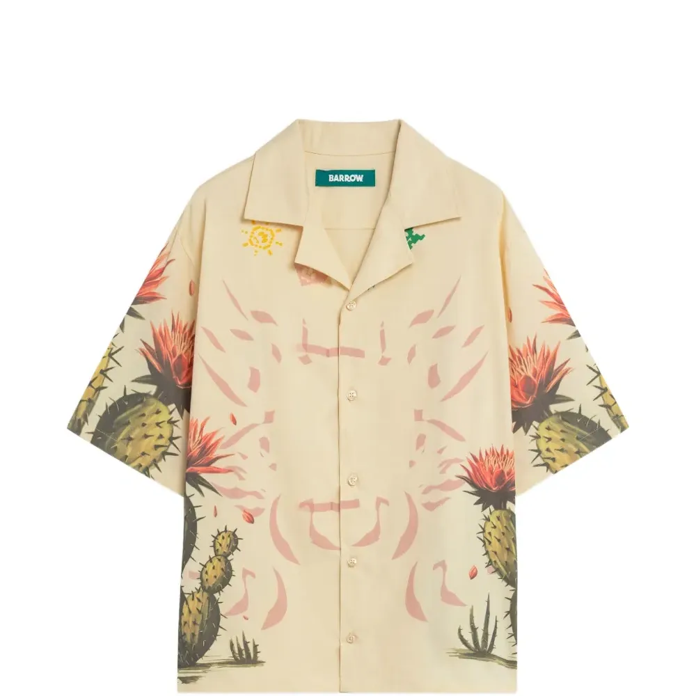 Рубашка с коротким рукавом и принтом кактусов