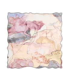 Квадратный шарф с акварельным принтом