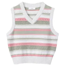 Полосатый вязаный жилет