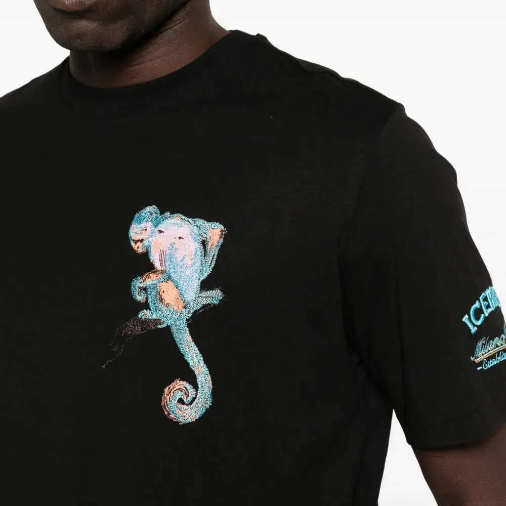 Футболка с вышивкой в виде обезьяны