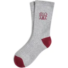 Хлопковые ребристые носки с интарсией