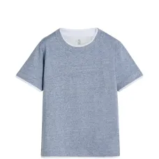 Футболка из льняного и хлопкового джерси Футболка из льняного и хлопкового джерси