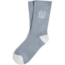 Хлопковые ребристые носки с интарсией