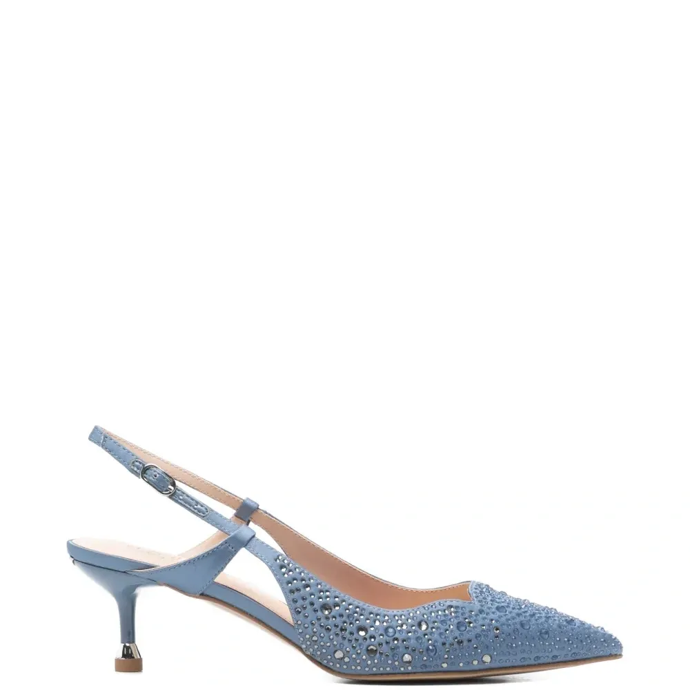 Кожаные туфли-лодочки с острым носком и заклёпками