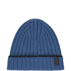 Шапка-бини с отворотом и рубчатой отделкой