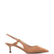 Туфли-лодочки с острым носком и ремешком на пятке