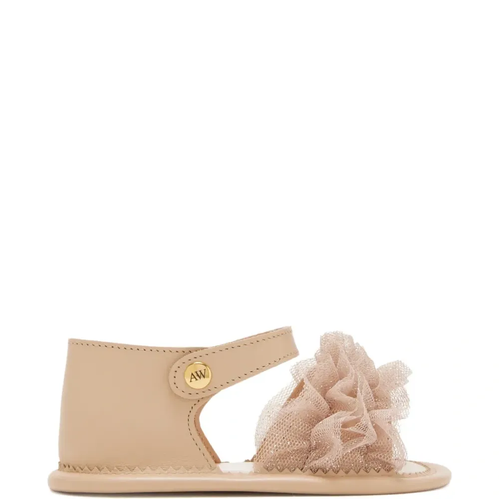 Босоножки с рюшами и открытым носком