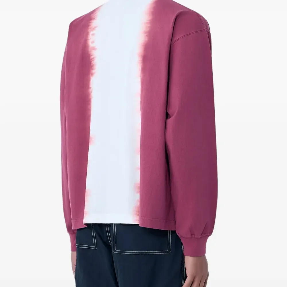 Рубашка с длинными рукавами, контрастным воротником и нашивкой-логотипом