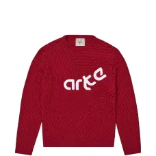 Кабельный трикотажный свитер с логотипом