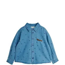 Рубашка в горох с мотивом собаки