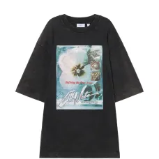 Графичное мини-платье свободного кроя Графичное мини-платье свободного кроя