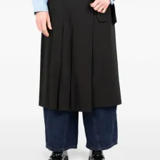 Миди-юбка с плиссировкой и завязкой