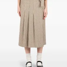 Клетчатая плиссированная юбка-килт миди