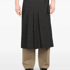 Клетчатая плиссированная юбка-килт миди