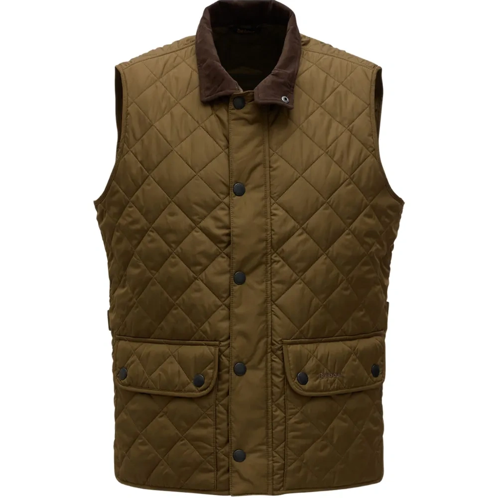 Стеганая куртка с вельветовым воротником