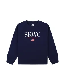 Хлопковый свитшот с морской вышивкой и круглым вырезом