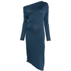 Платье миди с асимметричным вырезом