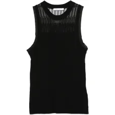 Вязаный топ с прозрачной вставкой