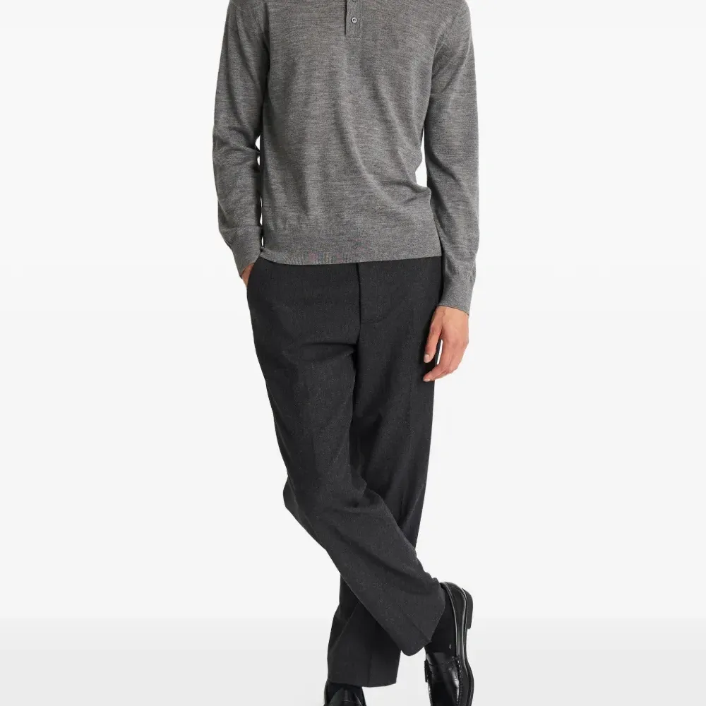 Джемпер из мериносовой шерсти с воротником поло